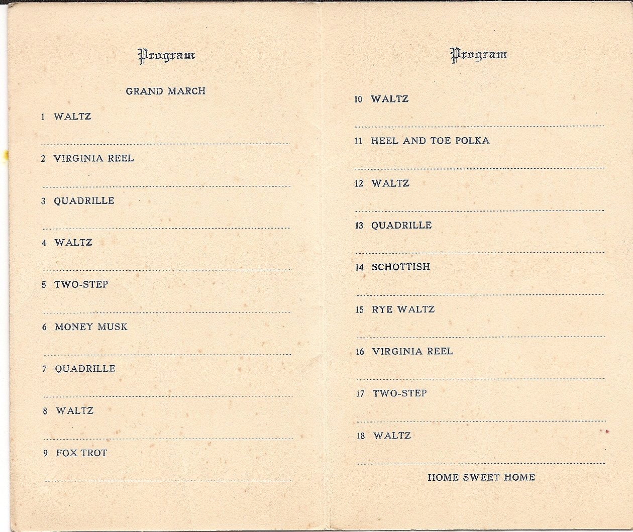 Dance card, 1924